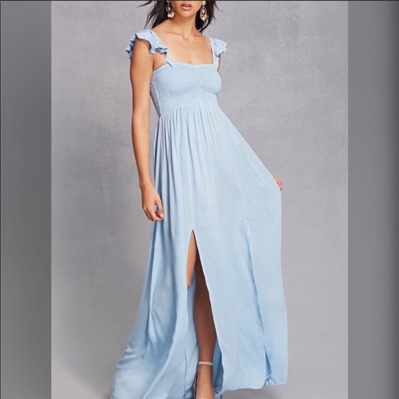 Boho Me Dresses & Skirts - Boho Me Off the shoulder Smocked Maxi vaca Dress